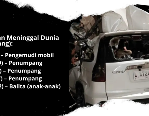 Kehilangan Fokus Kemudi, 5 Orang Tewas Termasuk Balita